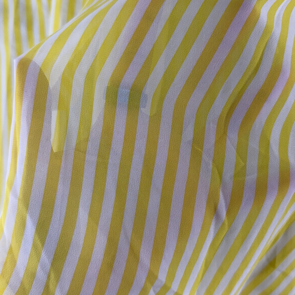 Torrid Long Sleeve Button Up Semi Sheer Yellow White Striped Top Women’s 1 1X - Picture 5 of 9